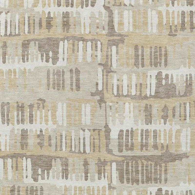 5' X 8' Beige And Taupe Abstract Washable Indoor Outdoor Area Rug Homeroots Outdoor