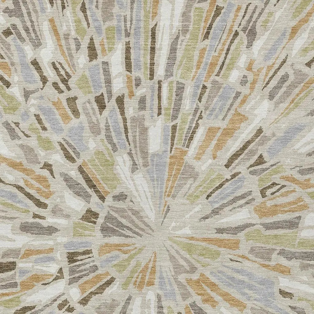 5' X 8' Beige And Taupe Abstract Washable Indoor Outdoor Area Rug Homeroots Outdoor