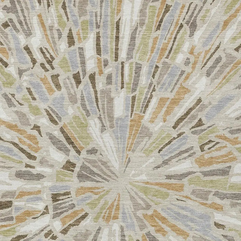 5' X 8' Beige And Taupe Abstract Washable Indoor Outdoor Area Rug Homeroots Outdoor