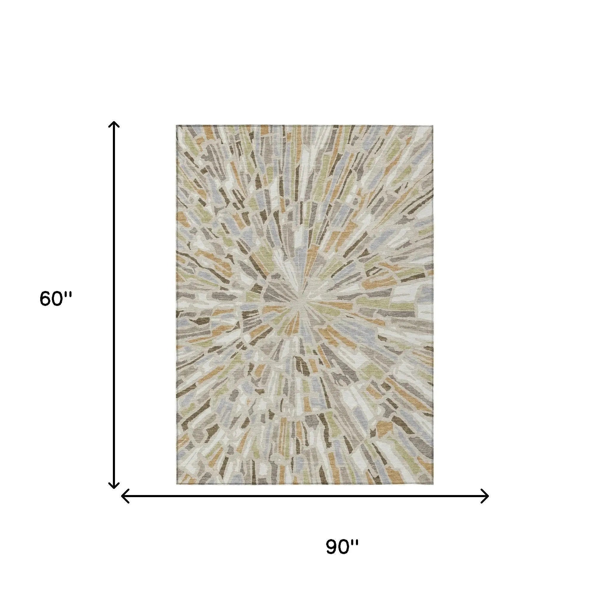 5' X 8' Beige And Taupe Abstract Washable Indoor Outdoor Area Rug Homeroots Outdoor