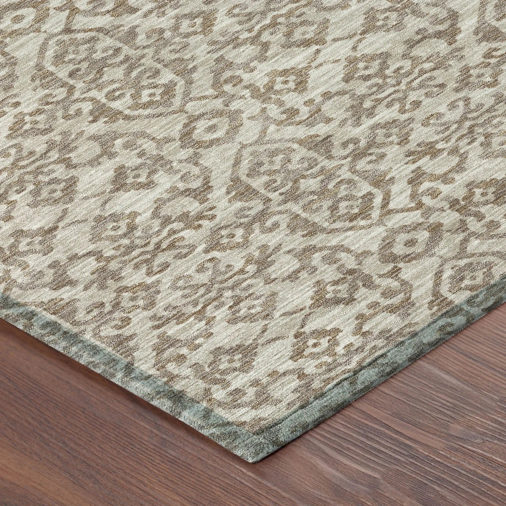 5' X 8' Beige And Taupe Oriental Washable Indoor Outdoor Area Rug Homeroots Outdoor