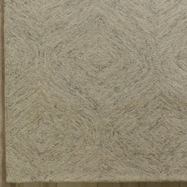 5' X 8' Beige And White Wool Geometric Hand Tufted Area Rug Homeroots Home Decor
