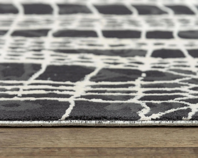5' X 8' Beige Black Ivory And Gray Abstract Area Rug Homeroots Home Decor