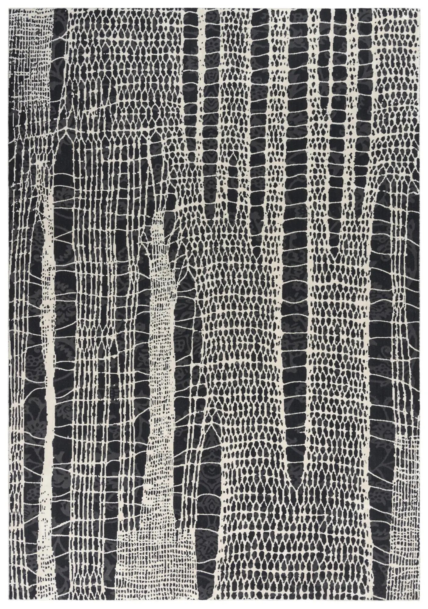 5' X 8' Beige Black Ivory And Gray Abstract Area Rug Homeroots Home Decor