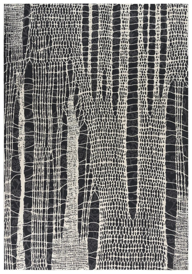 5' X 8' Beige Black Ivory And Gray Abstract Area Rug Homeroots Home Decor