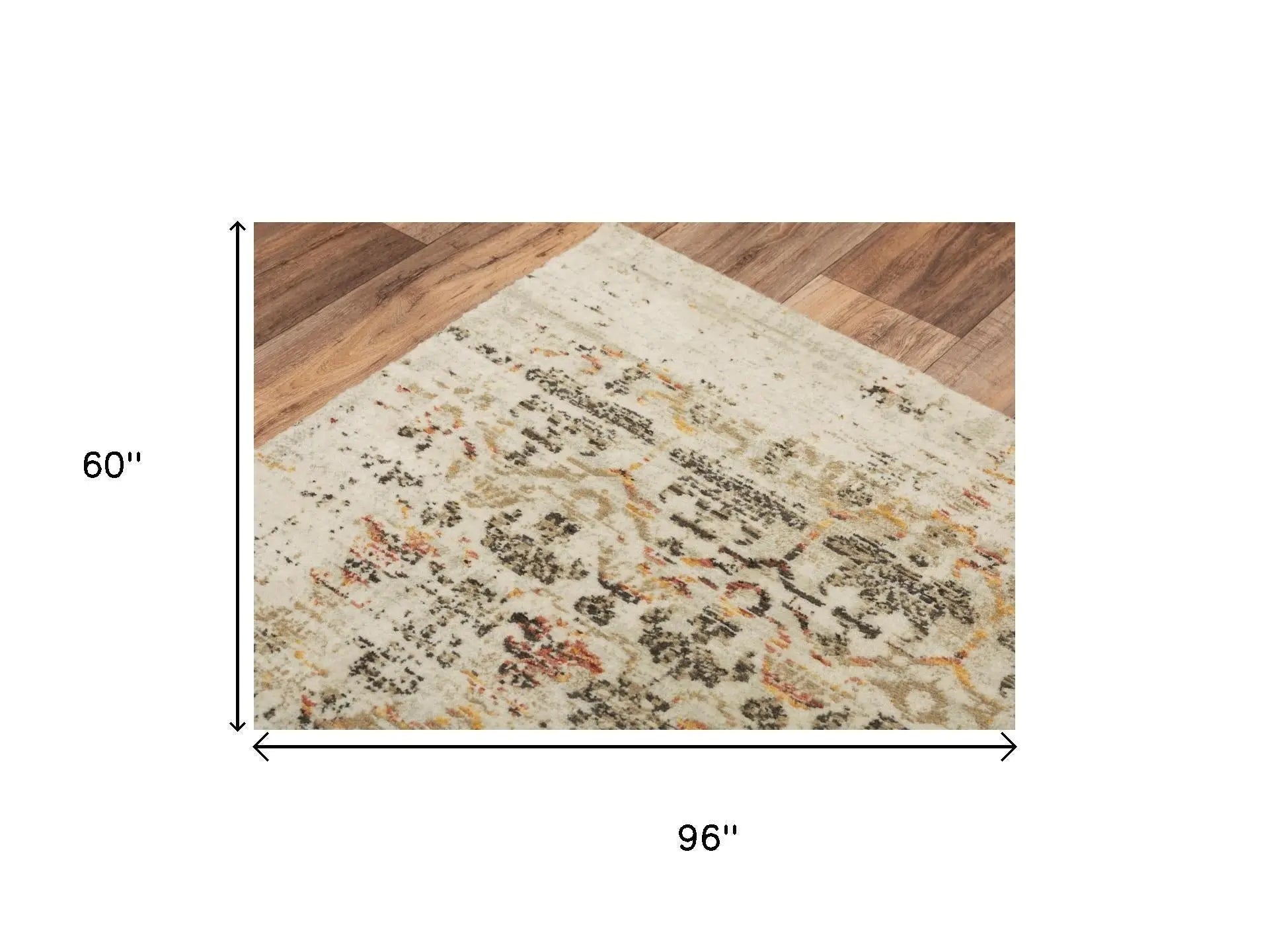 5' X 8' Beige Brown Apricot And Ivory New Zealand Lambs Wool Oriental Hand Carved Handmade Area Rug Homeroots Home Decor