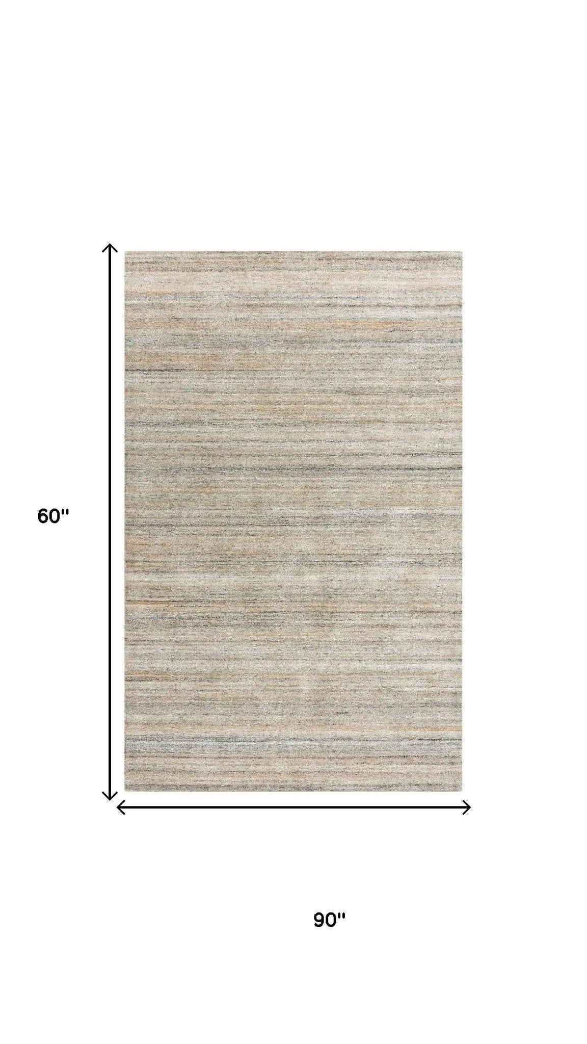 5' X 8' Beige Brown Black Ivory And Light Gray Striped Hand Tufted Area Rug Homeroots Home Decor