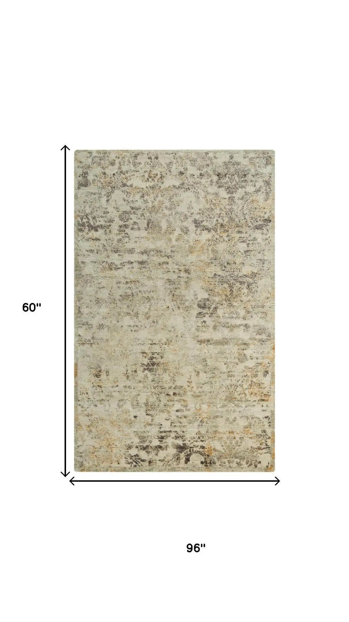 5' X 8' Beige Copper And Brown New Zealand Lambs Wool Abstract Hand Carved Handmade Area Rug Homeroots Home Decor