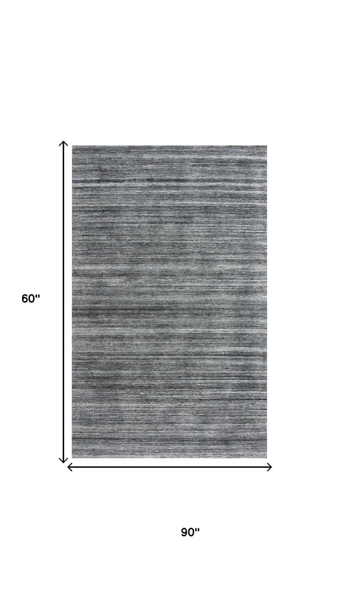 5' X 8' Beige Gray And Charcoal Striped Hand Tufted Area Rug Homeroots Home Decor