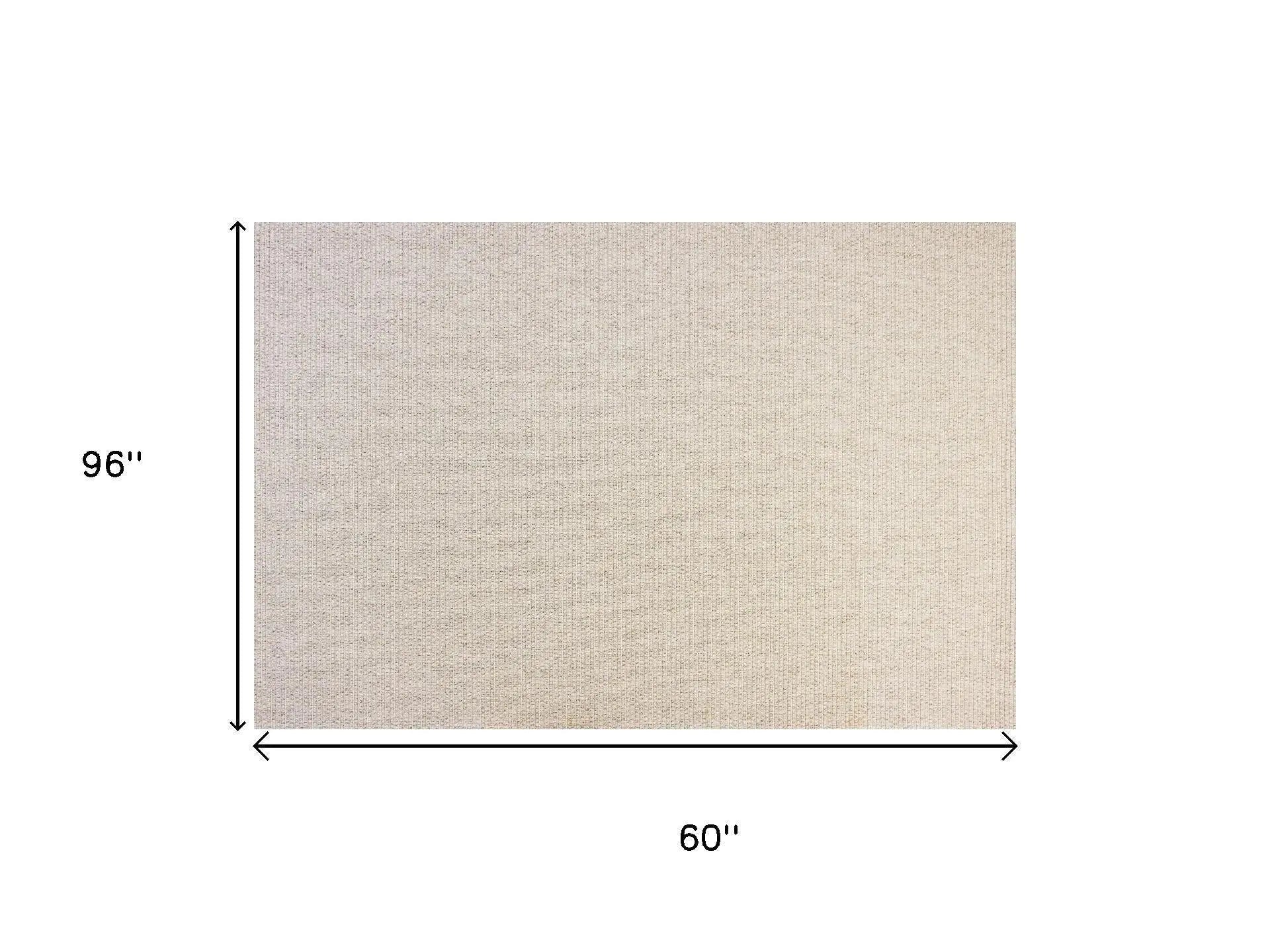 5' X 8' Beige Indoor Outdoor Area Rug Homeroots Outdoor