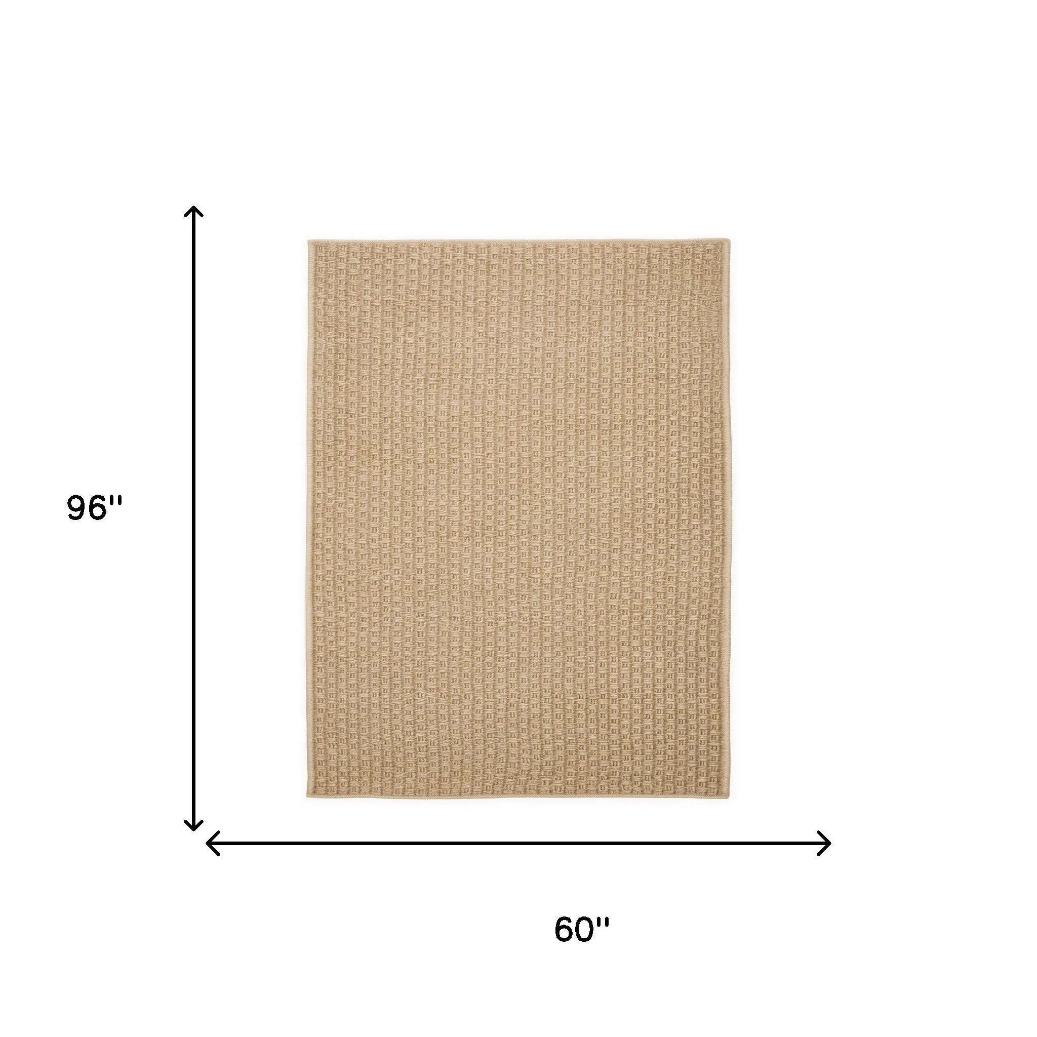 5' X 8' Beige Indoor Outdoor Area Rug Homeroots Outdoor