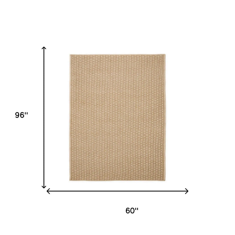 5' X 8' Beige Indoor Outdoor Area Rug Homeroots Outdoor