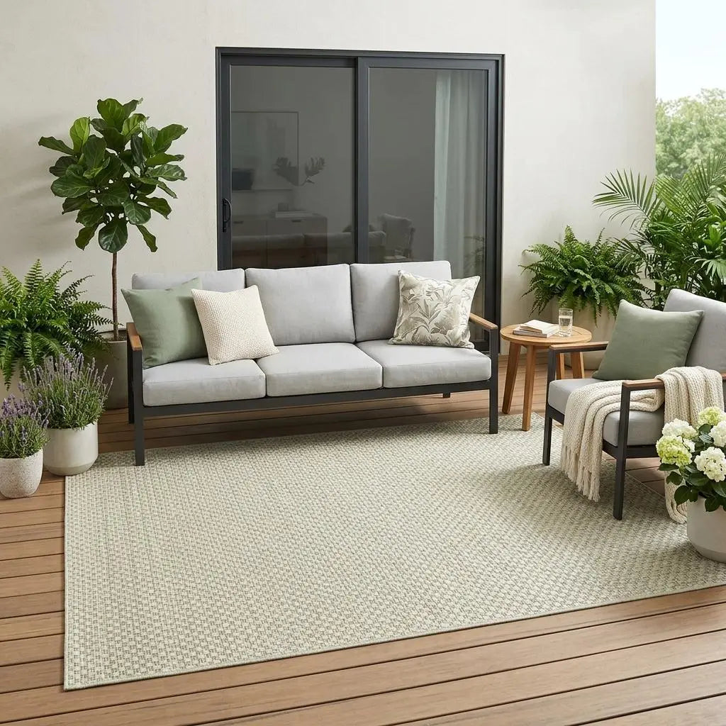 5' X 8' Beige Indoor Outdoor Area Rug Homeroots Outdoor
