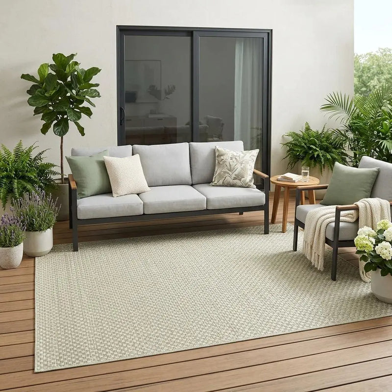 5' X 8' Beige Indoor Outdoor Area Rug Homeroots Outdoor