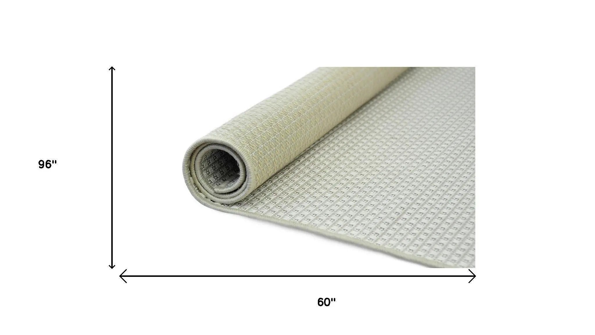 5' X 8' Beige Indoor Outdoor Area Rug Homeroots Outdoor
