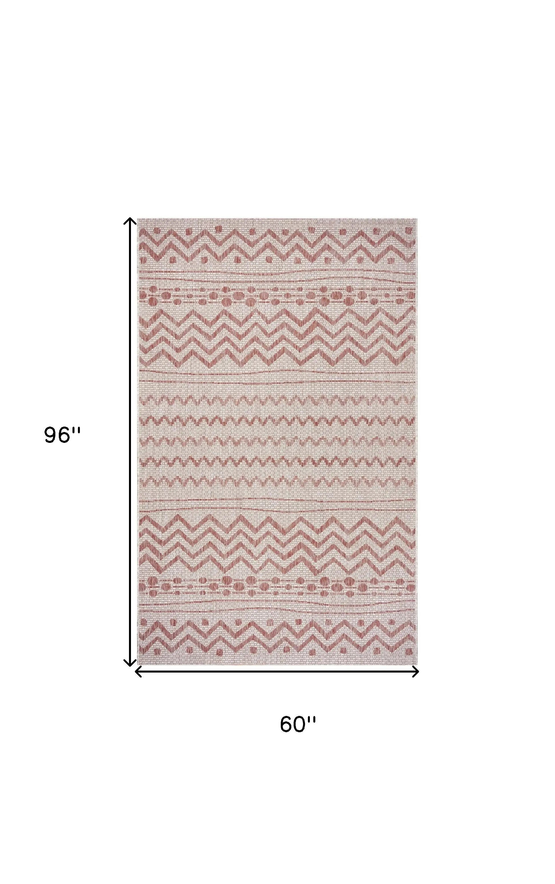 5' X 8' Beige Indoor Outdoor Area Rug Homeroots Outdoor