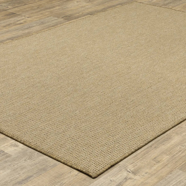5' X 8' Beige Stain Resistant Indoor Outdoor Area Rug - GreatEagleInc