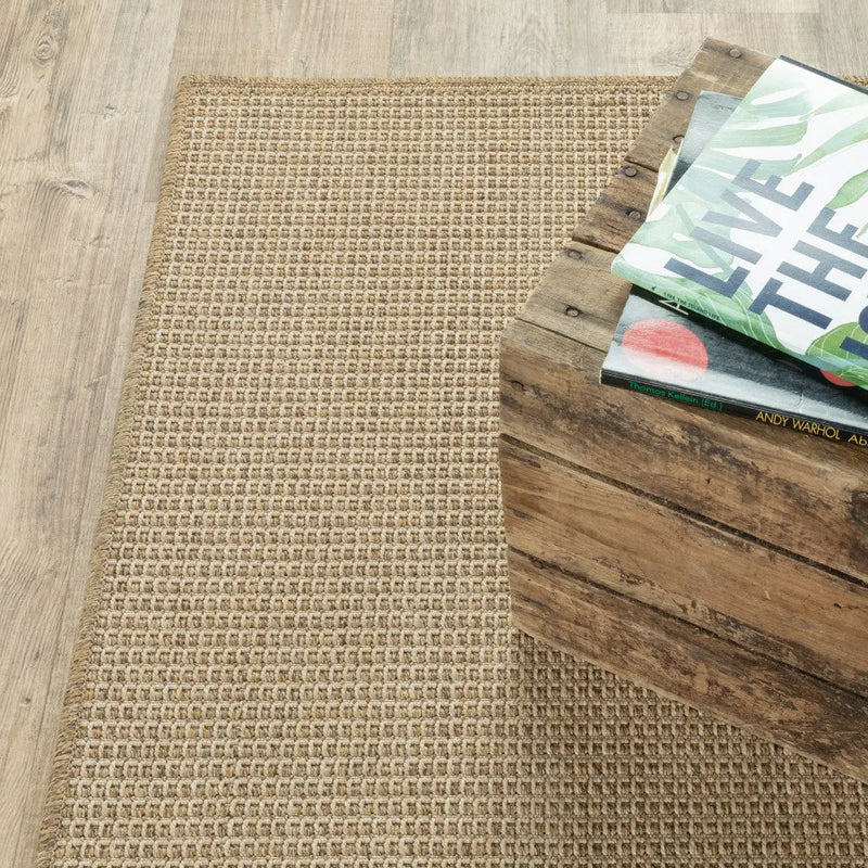 5' X 8' Beige Stain Resistant Indoor Outdoor Area Rug Homeroots Outdoor