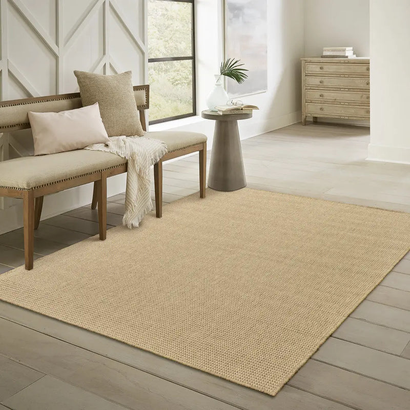 5' X 8' Beige Stain Resistant Indoor Outdoor Area Rug Homeroots Outdoor