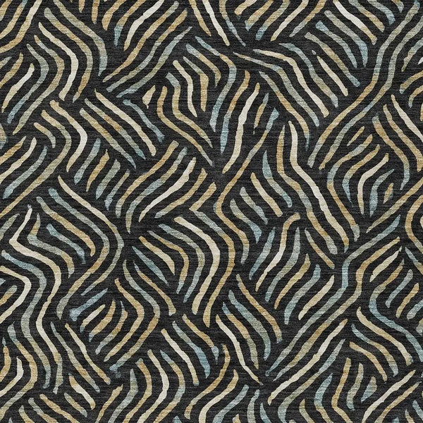 5' X 8' Black And Beige Abstract Washable Indoor Outdoor Area Rug Homeroots Outdoor