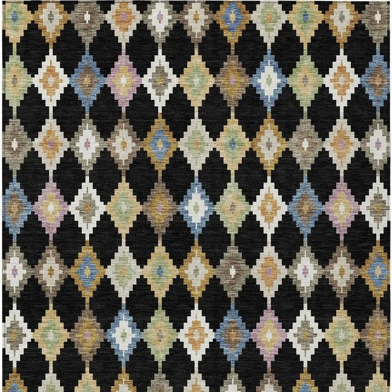 5' X 8' Black And Beige Aztec Washable Indoor Outdoor Area Rug Homeroots Outdoor