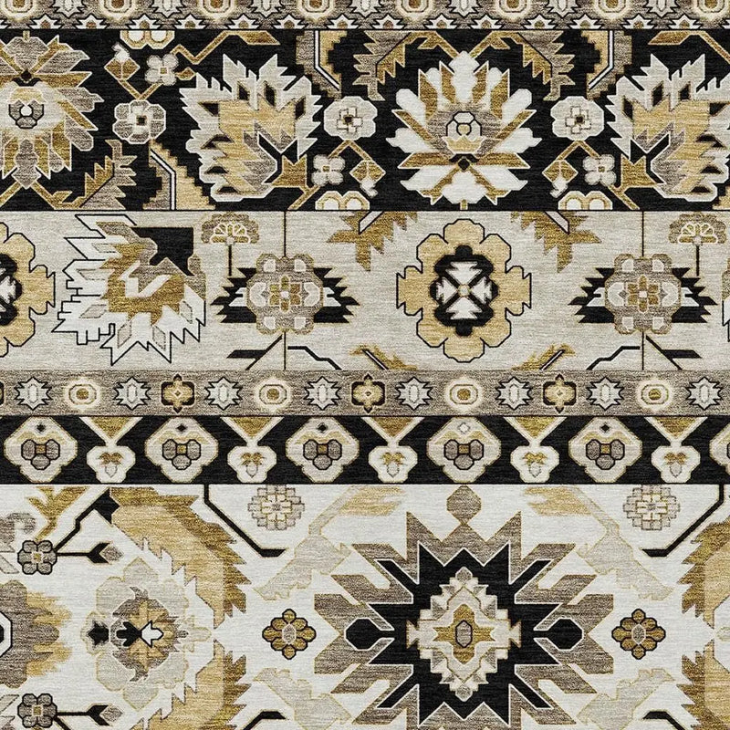 5' X 8' Black And Beige Cactus Washable Indoor Outdoor Area Rug Homeroots Outdoor