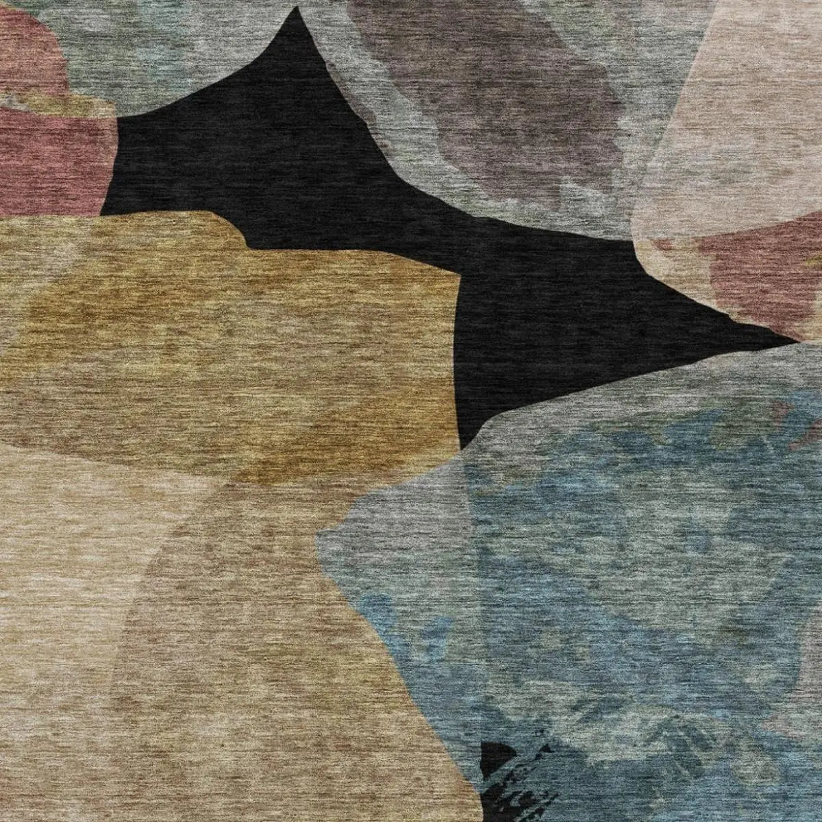 5' X 8' Black And Brown Abstract Washable Indoor Outdoor Area Rug Homeroots Outdoor