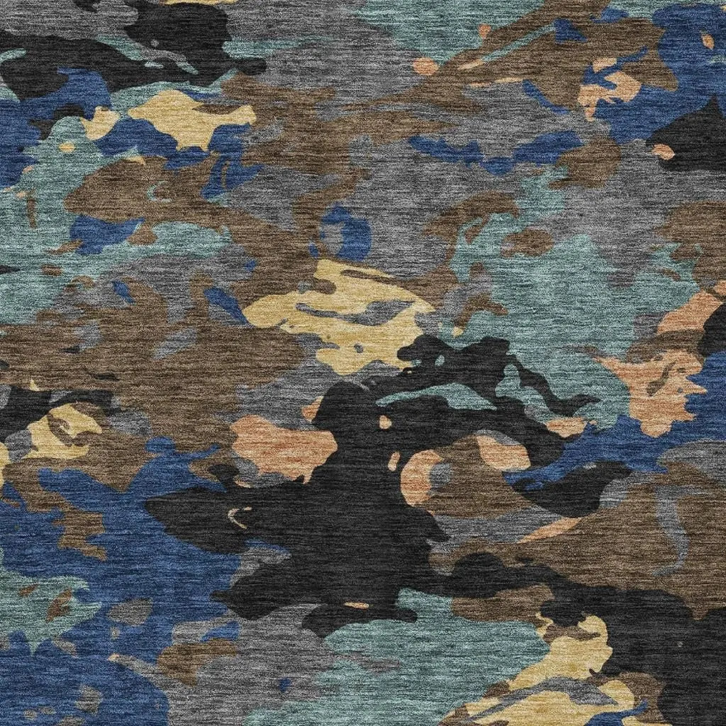 5' X 8' Black And Charcoal Abstract Washable Indoor Outdoor Area Rug Homeroots Outdoor