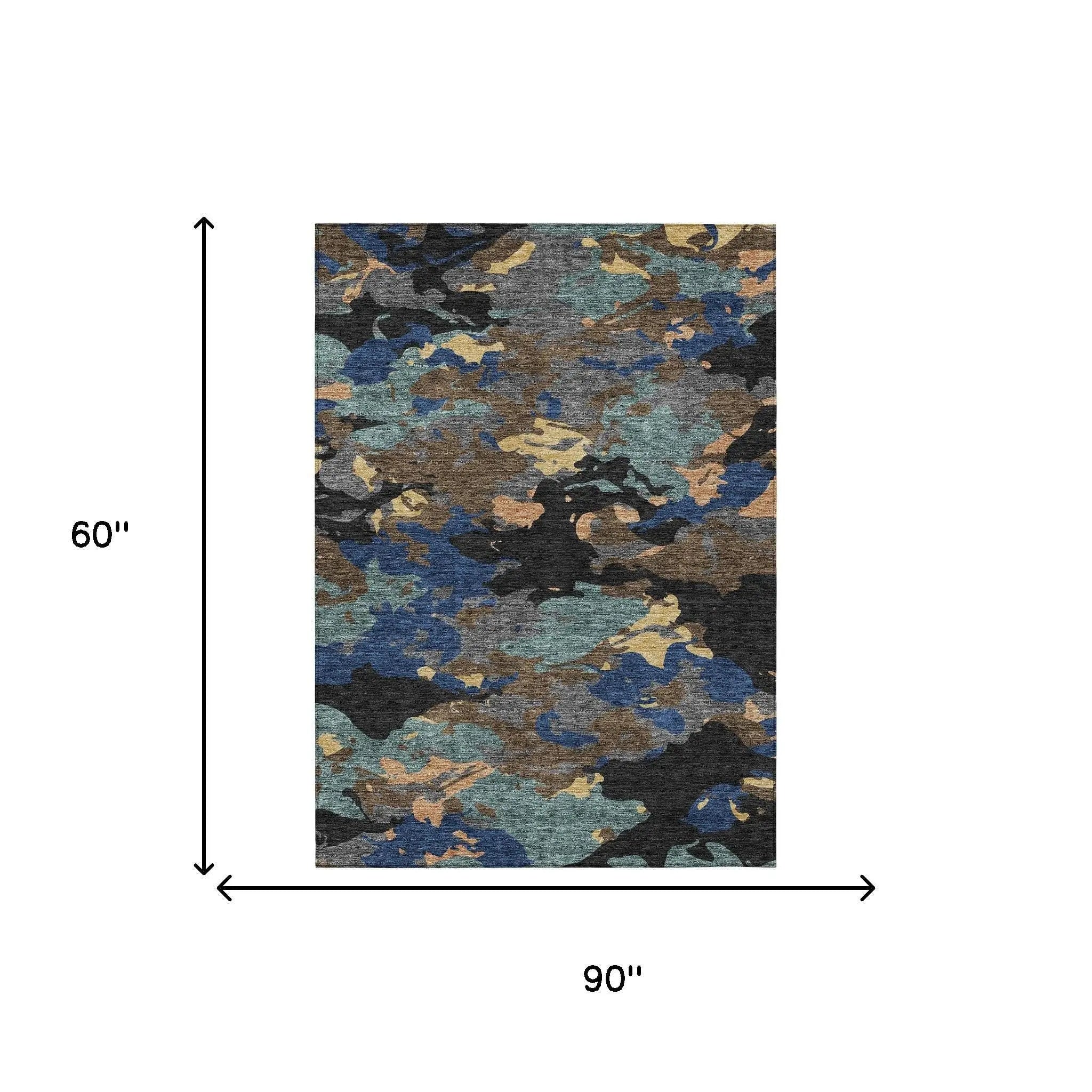 5' X 8' Black And Charcoal Abstract Washable Indoor Outdoor Area Rug Homeroots Outdoor
