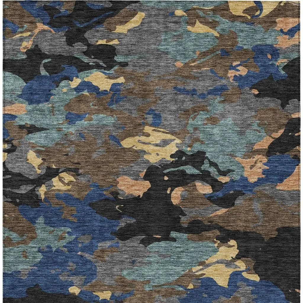5' X 8' Black And Charcoal Abstract Washable Indoor Outdoor Area Rug Homeroots Outdoor