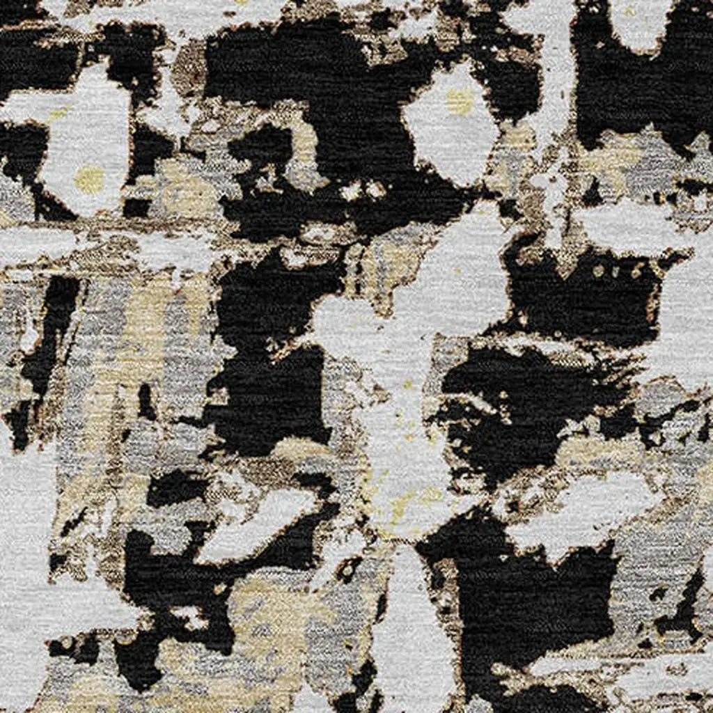 5' X 8' Black And Copper Abstract Washable Indoor Outdoor Area Rug Homeroots Outdoor