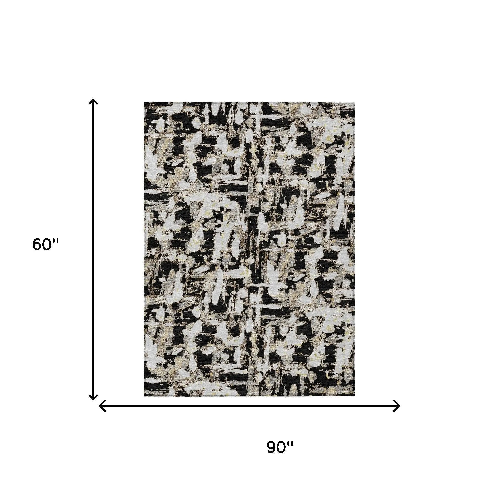 5' X 8' Black And Copper Abstract Washable Indoor Outdoor Area Rug Homeroots Outdoor