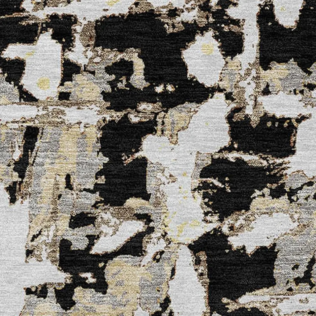 5' X 8' Black And Copper Abstract Washable Indoor Outdoor Area Rug Homeroots Outdoor