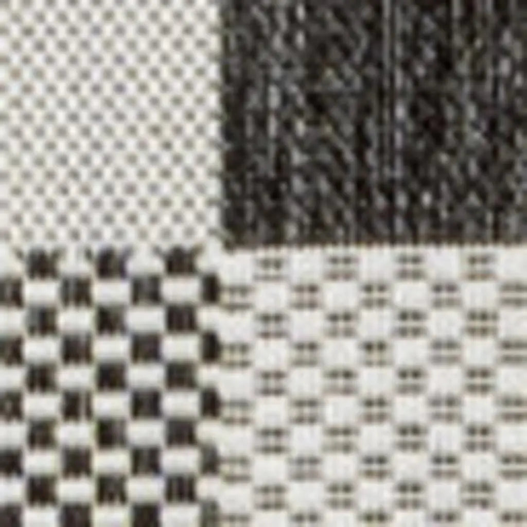 5' X 8' Black And Cream Geometric Indoor Outdoor Area Rug - GreatEagleInc
