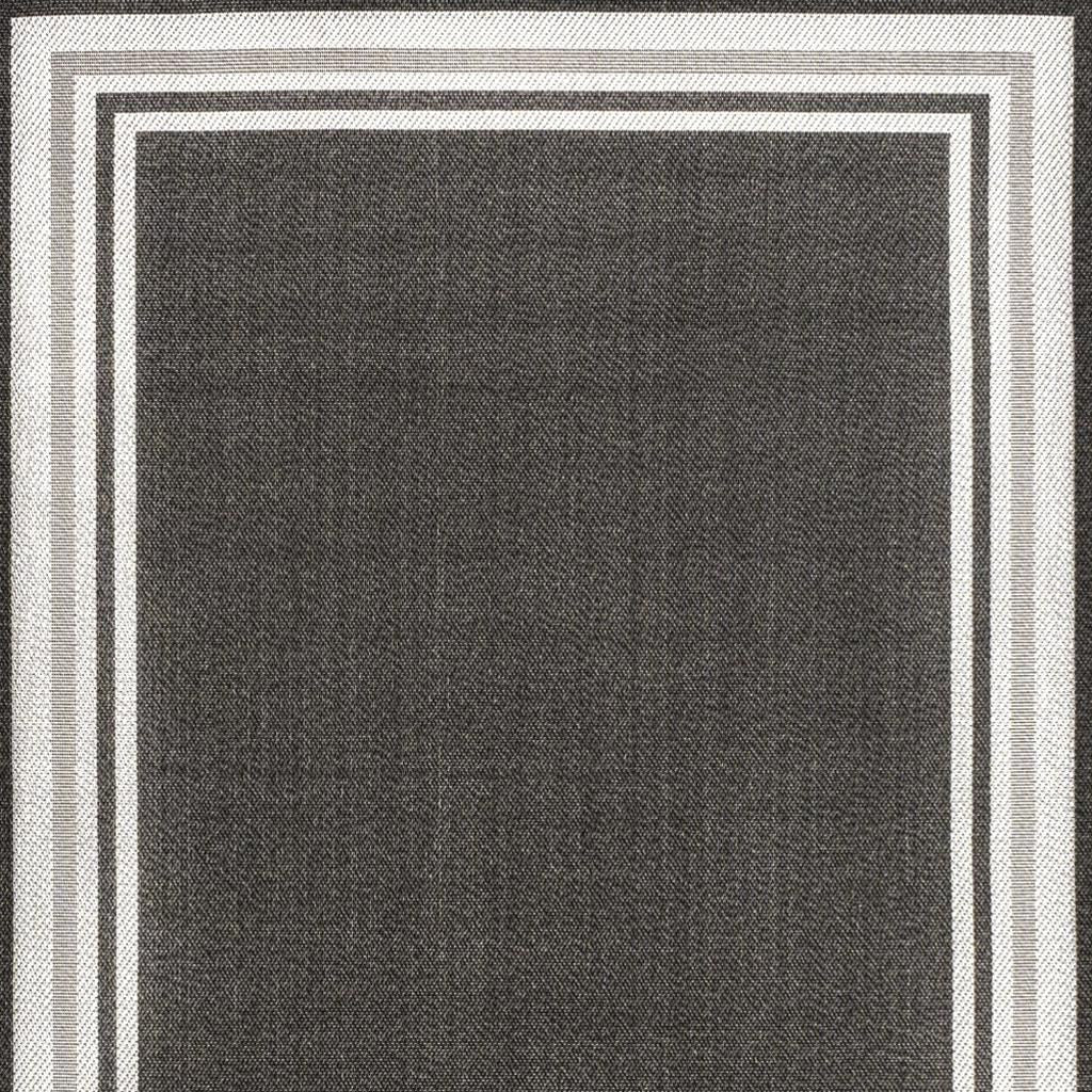 5' X 8' Black And Cream Striped Indoor Outdoor Area Rug Homeroots Outdoor
