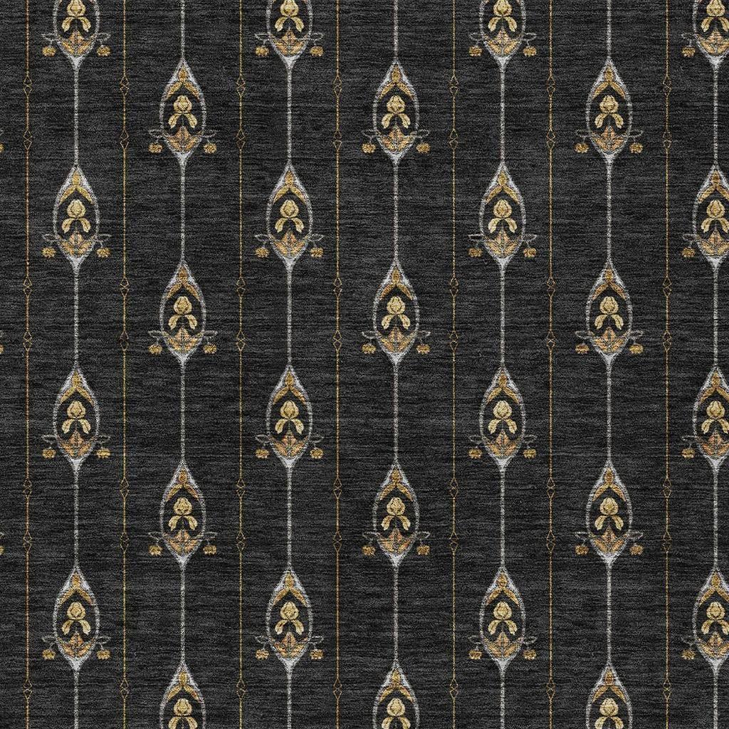 5' X 8' Black And Denim Blue Geometric Washable Indoor Outdoor Area Rug Homeroots Outdoor