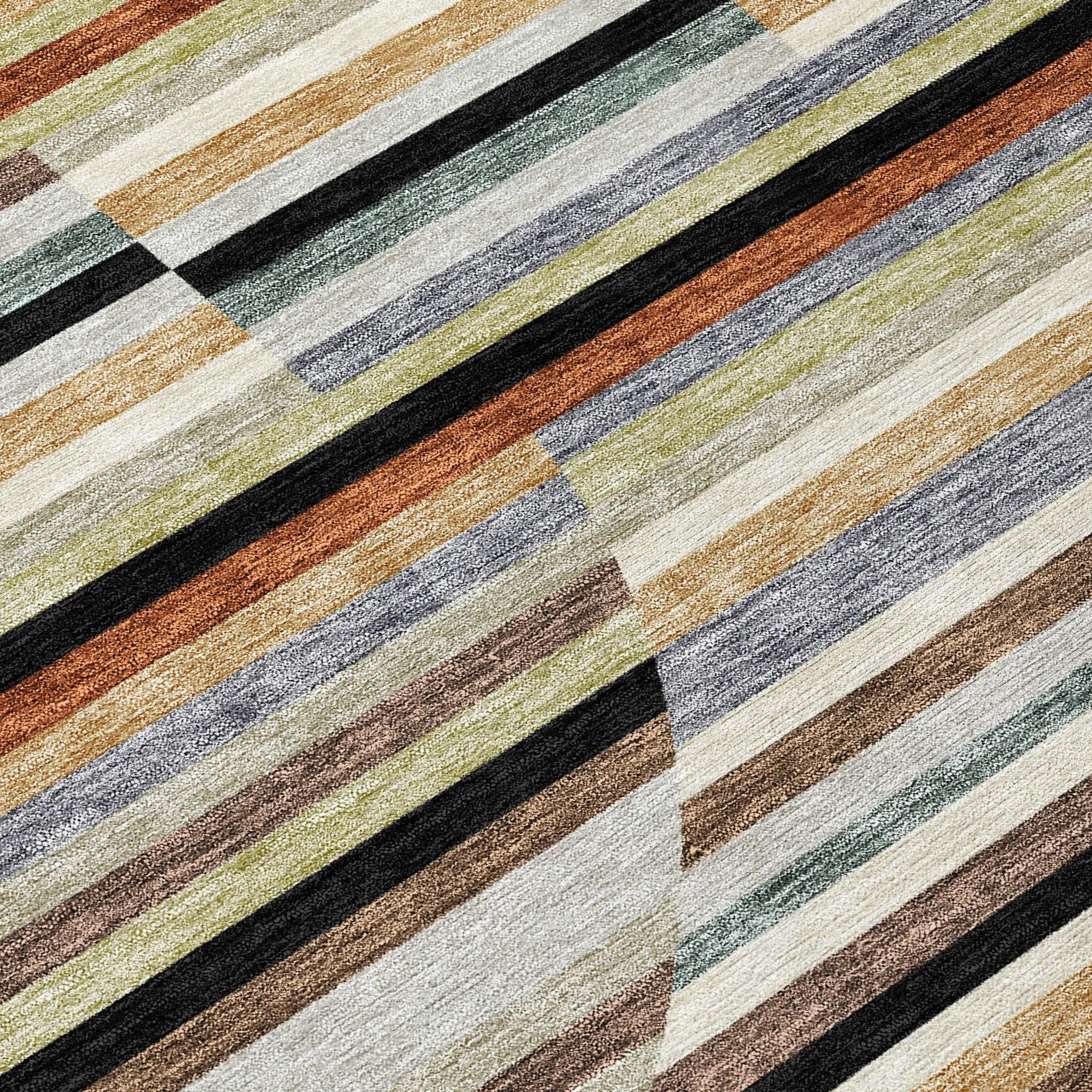 5' X 8' Black And Gold Striped Washable Indoor Outdoor Area Rug Homeroots Outdoor