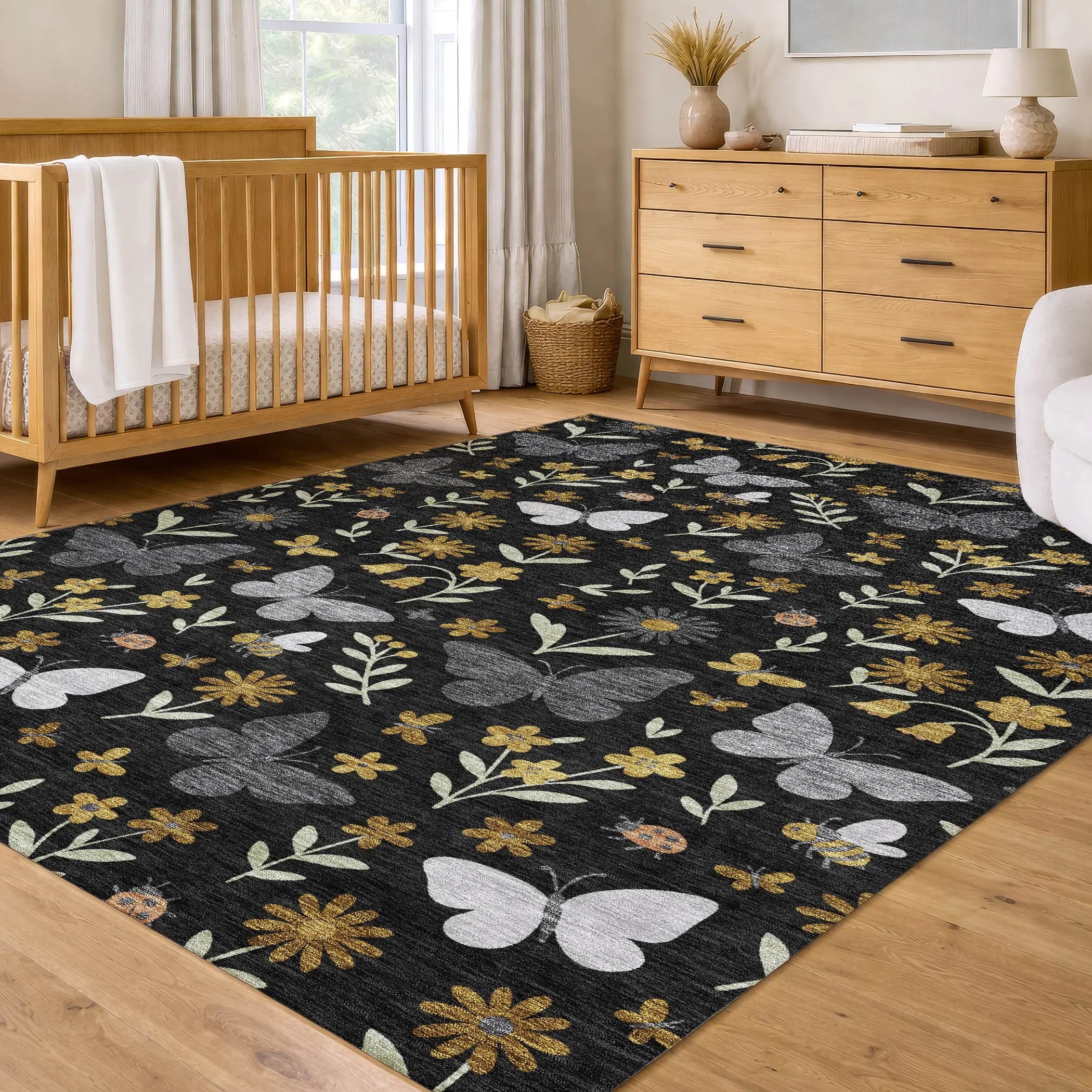 5' X 8' Black And Graphite Abstract Washable Indoor Outdoor Area Rug Homeroots Outdoor