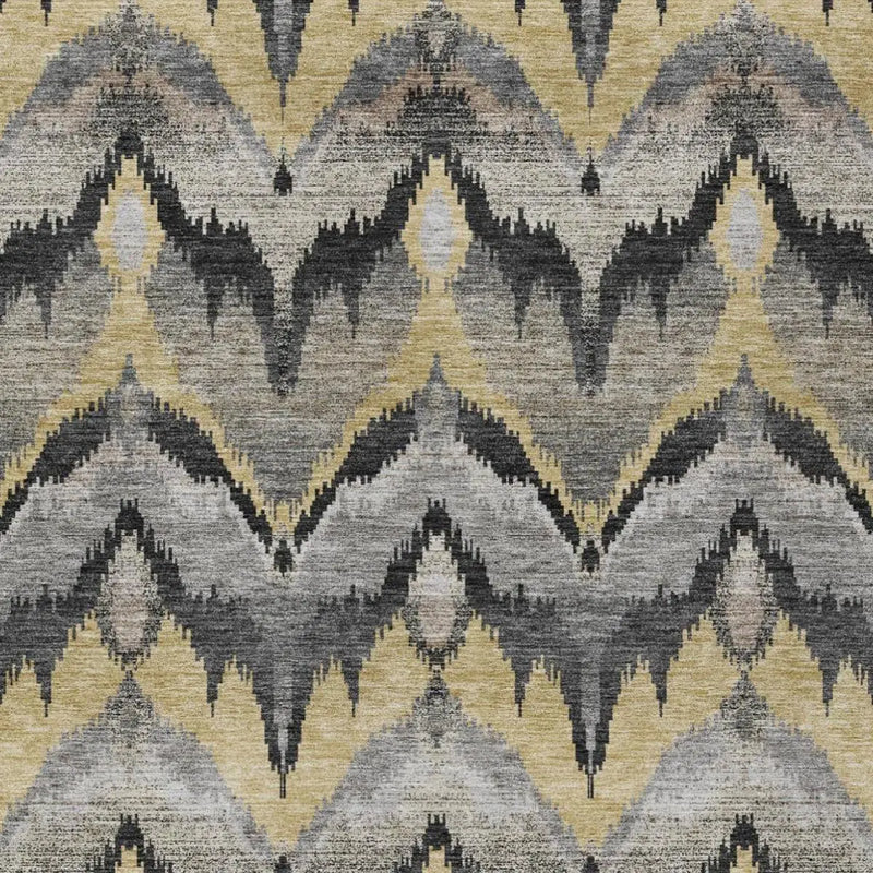 5' X 8' Black And Graphite Abstract Washable Indoor Outdoor Area Rug Homeroots Outdoor