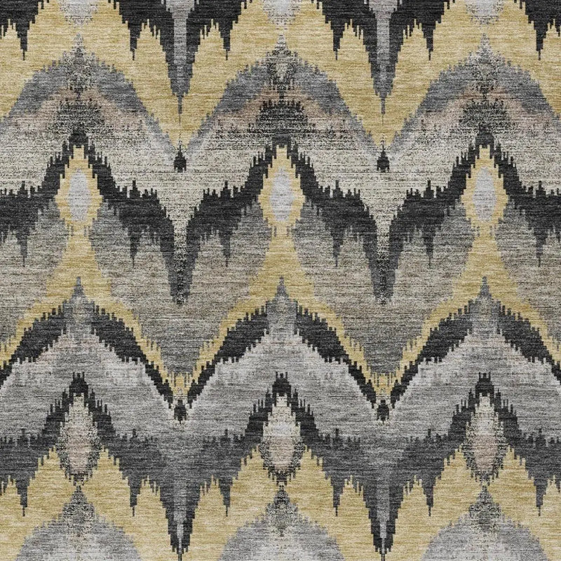 5' X 8' Black And Graphite Abstract Washable Indoor Outdoor Area Rug Homeroots Outdoor