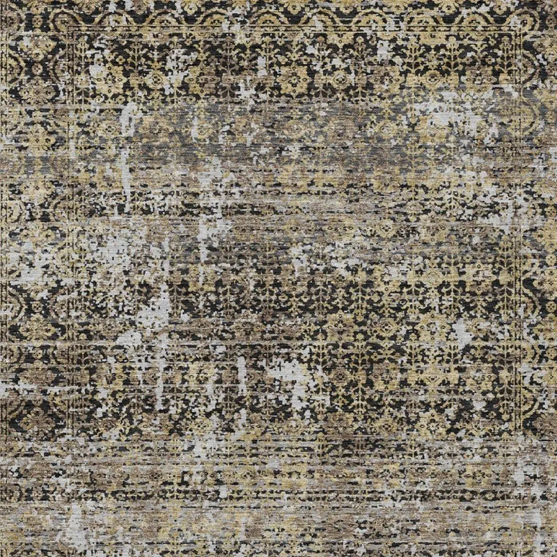 5' X 8' Black And Graphite Abstract Washable Indoor Outdoor Area Rug Homeroots Outdoor