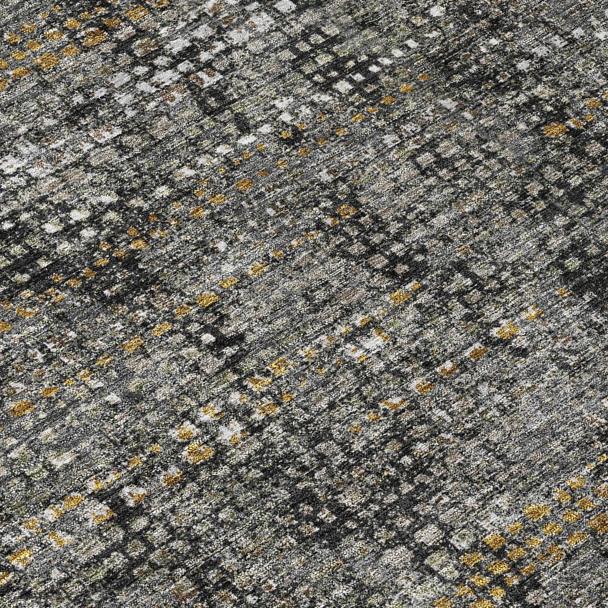 5' X 8' Black And Graphite Abstract Washable Indoor Outdoor Area Rug Homeroots Outdoor