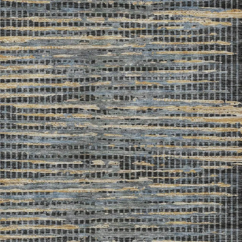 5' X 8' Black And Graphite Abstract Washable Indoor Outdoor Area Rug Homeroots Outdoor