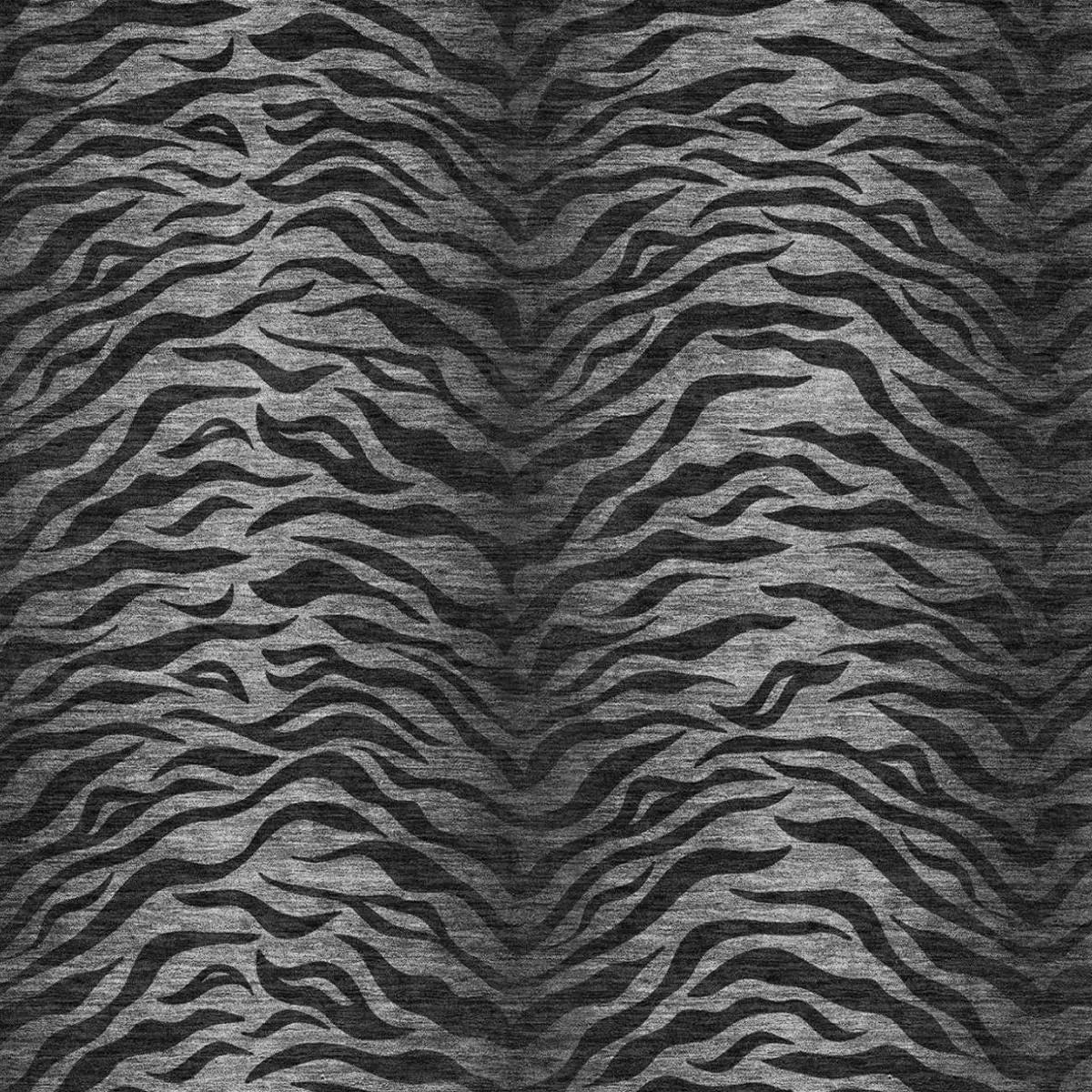 5' X 8' Black And Graphite Animal Print Washable Indoor Outdoor Area Rug Homeroots Outdoor