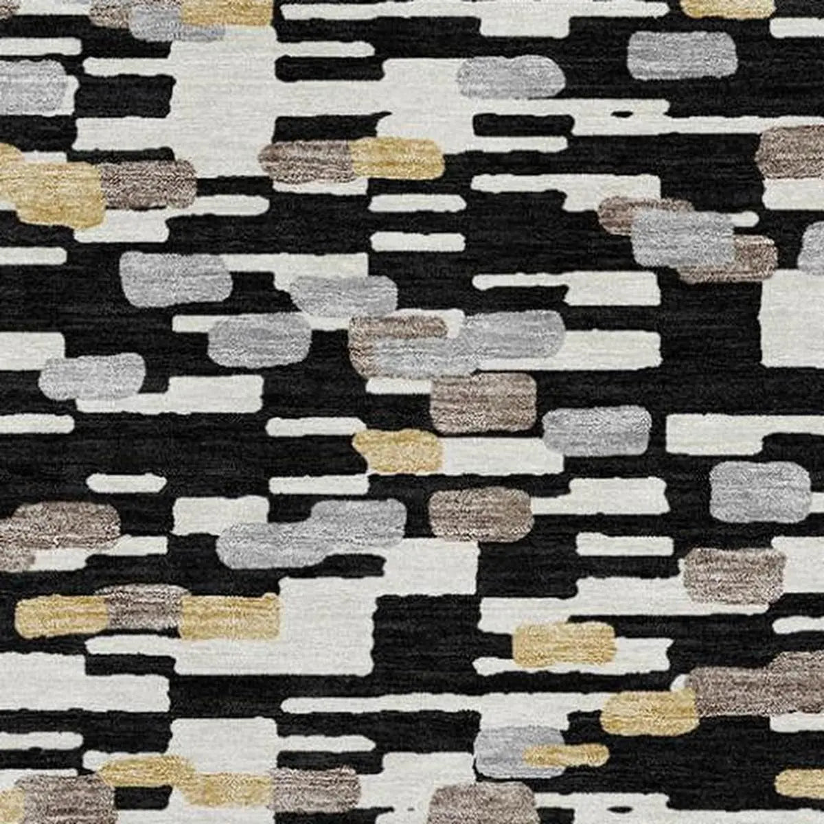 5' X 8' Black And Graphite Geometric Washable Indoor Outdoor Area Rug Homeroots Outdoor