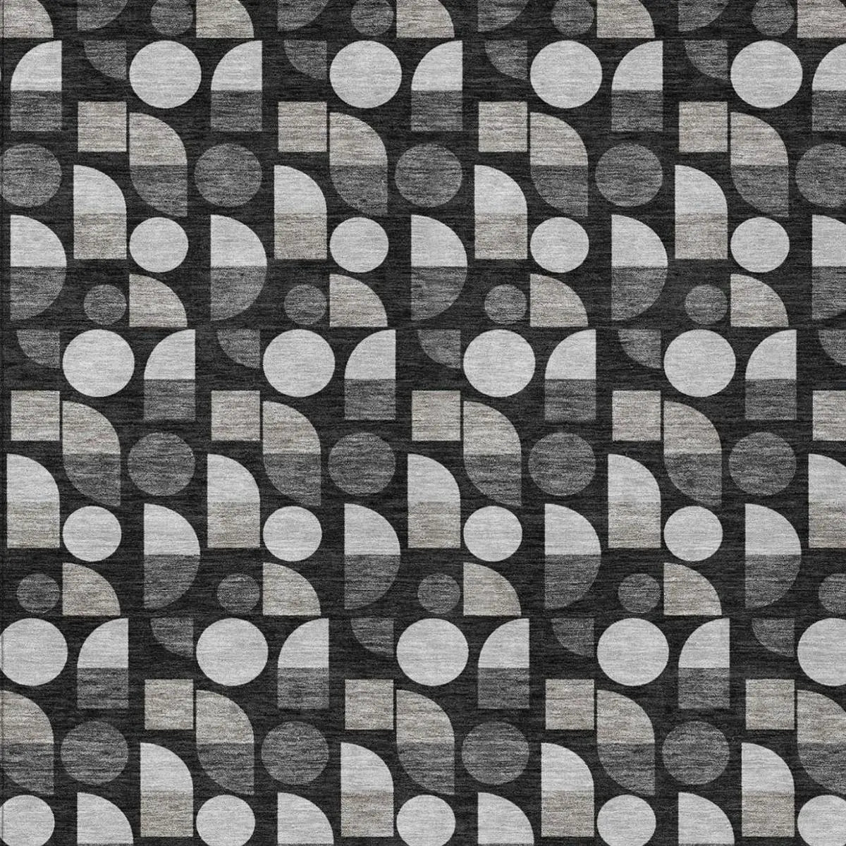 5' X 8' Black And Graphite Geometric Washable Indoor Outdoor Area Rug Homeroots Outdoor