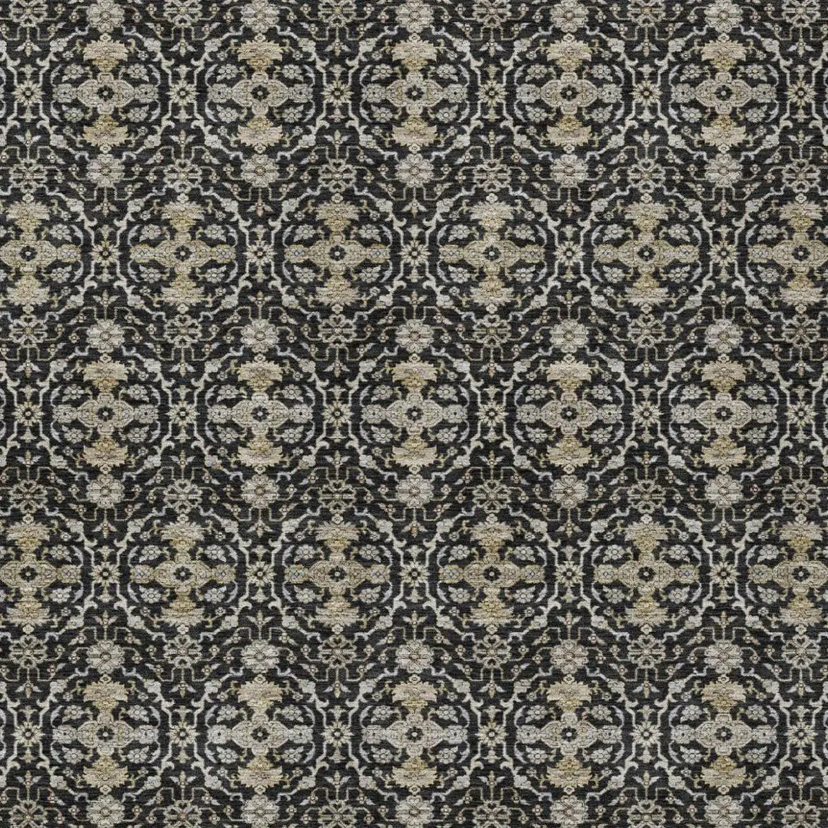 5' X 8' Black And Graphite Oriental Washable Indoor Outdoor Area Rug Homeroots Outdoor
