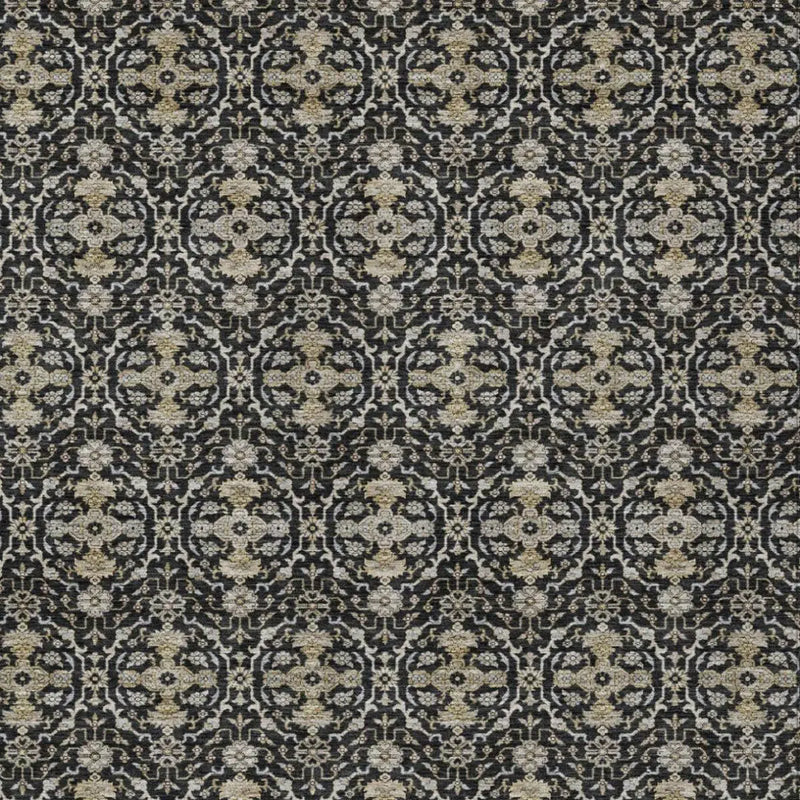 5' X 8' Black And Graphite Oriental Washable Indoor Outdoor Area Rug Homeroots Outdoor