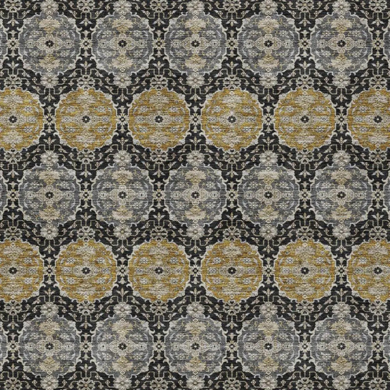 5' X 8' Black And Graphite Striped Washable Indoor Outdoor Area Rug Homeroots Outdoor