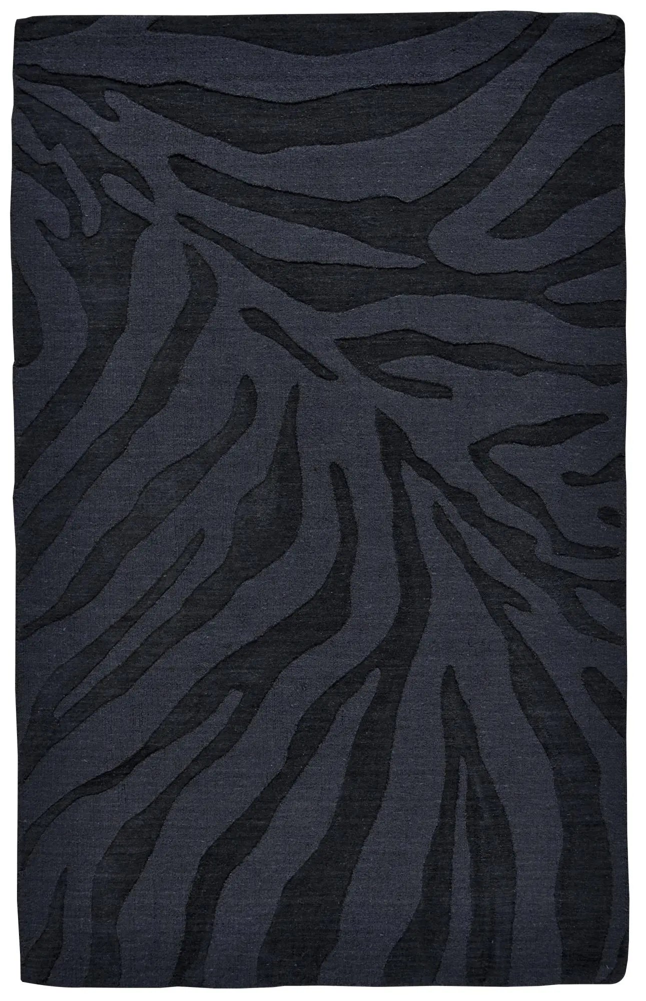 5' X 8' Black And Gray Animal Print Hand Tufted Area Rug Homeroots Home Decor